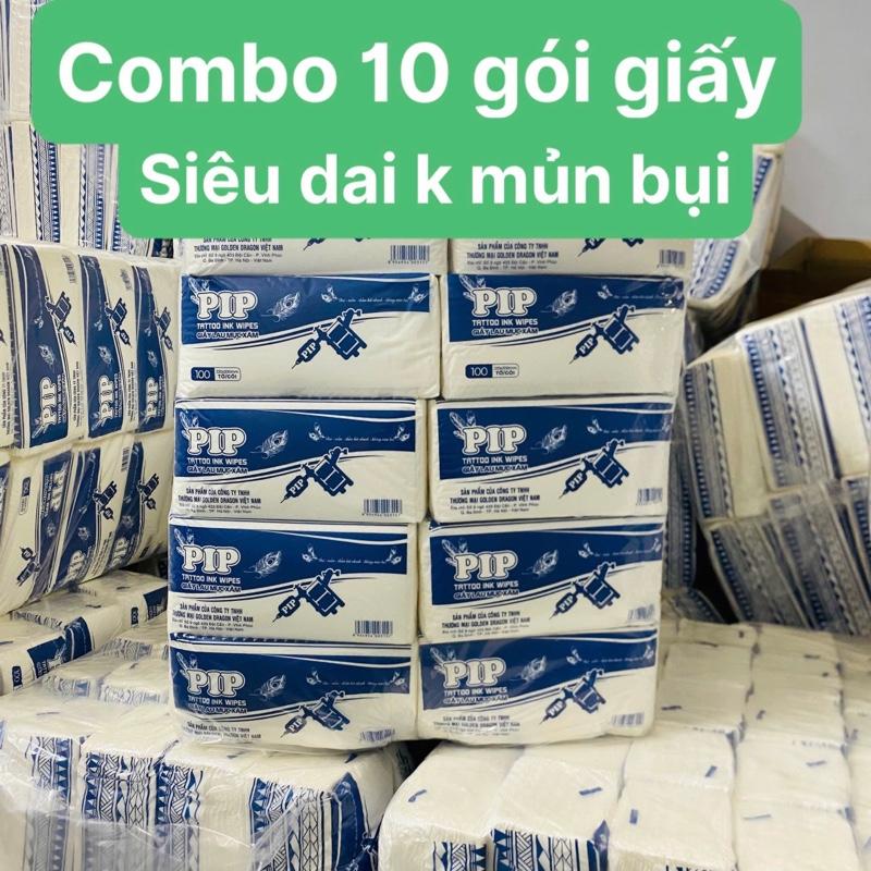 Giấy lau mực xăm PiP combo 10 gói - siêu dai k mủn- thấm nước tốt