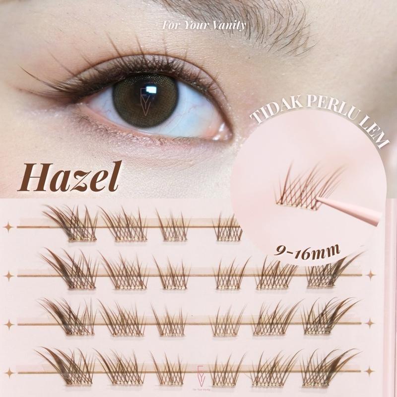 BROWN LASH [TIDAK PERLU LEM]  Bulumata Tanpa Lem Warna COKLAT Individual Cluster  Eyelash Natural For Your Vanity Bulu Mata Palsu