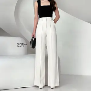 HYLE - Kendall Highwaist Pants Kulot Straight Cut Celana Panjang Wanita Kerja kantor Bahan Semiwool Luxury Formal Casual Korean Style