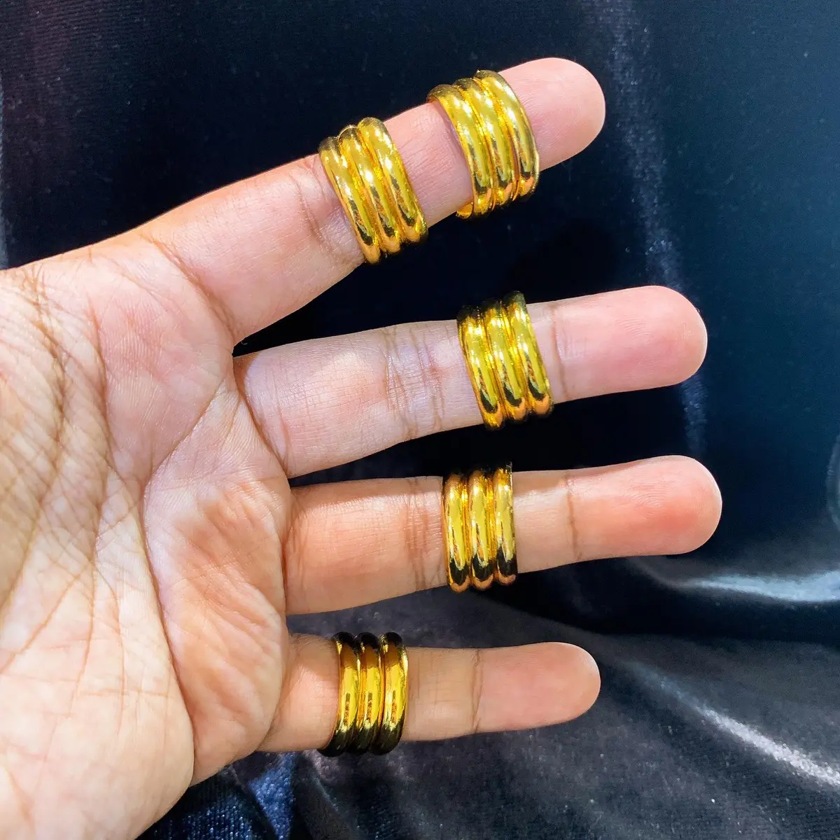 Cincin Polos Lilit 3 Crum Premium Wanita Gold 24K - Rings