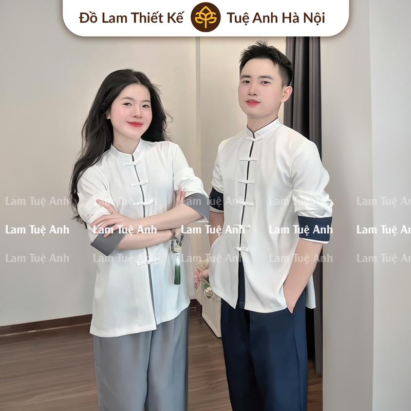 Pháp phục đồ lam đi chùa la hán cotton lạnh phối màu dành cho cả nam và nữ Áo Top