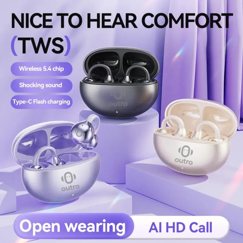 Outro EGGNOISE N08 Wireless Earphone Bluetooth Earclip Design Comfortable Wearing 3