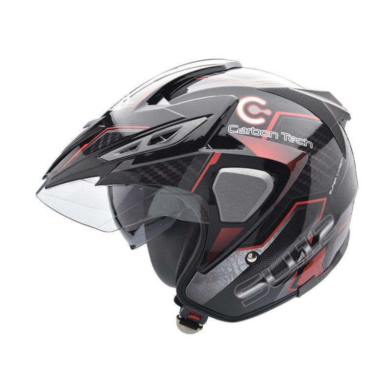 Force Helm Motor SU-12 Double Visor Half Face Dewasa Pria M L XL Kaca Bening & Gelap Anti Pecah Anti Stratch UV Protection Standar SNI Terbaru 1811:2007 Bahan ABS Original 100% Garansi Anti Pecah