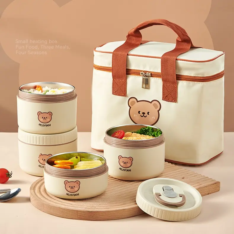 [BISA COD] Kotak Bekal Makanan Tahan Panas Lunch Box Stainless Steel Anti Tumpah Tempat Penyimpanan Makanan Lunchbox 1