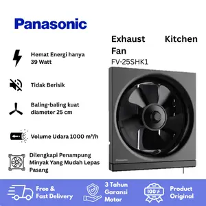 Panasonic FV-25SHK1-K Exhaust Kitchen Fan Black