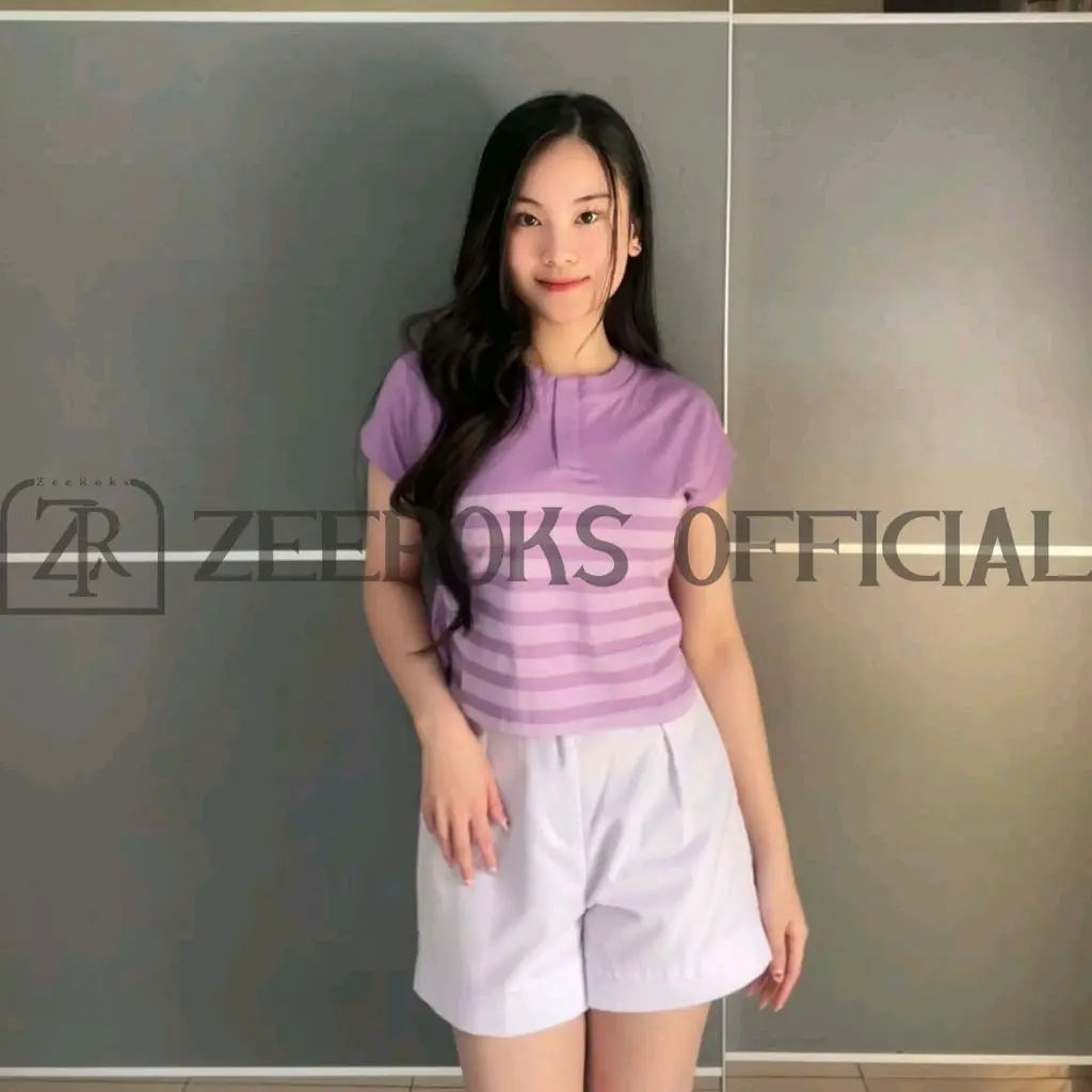 baju wanita croptop wangki salur bahan katun combed