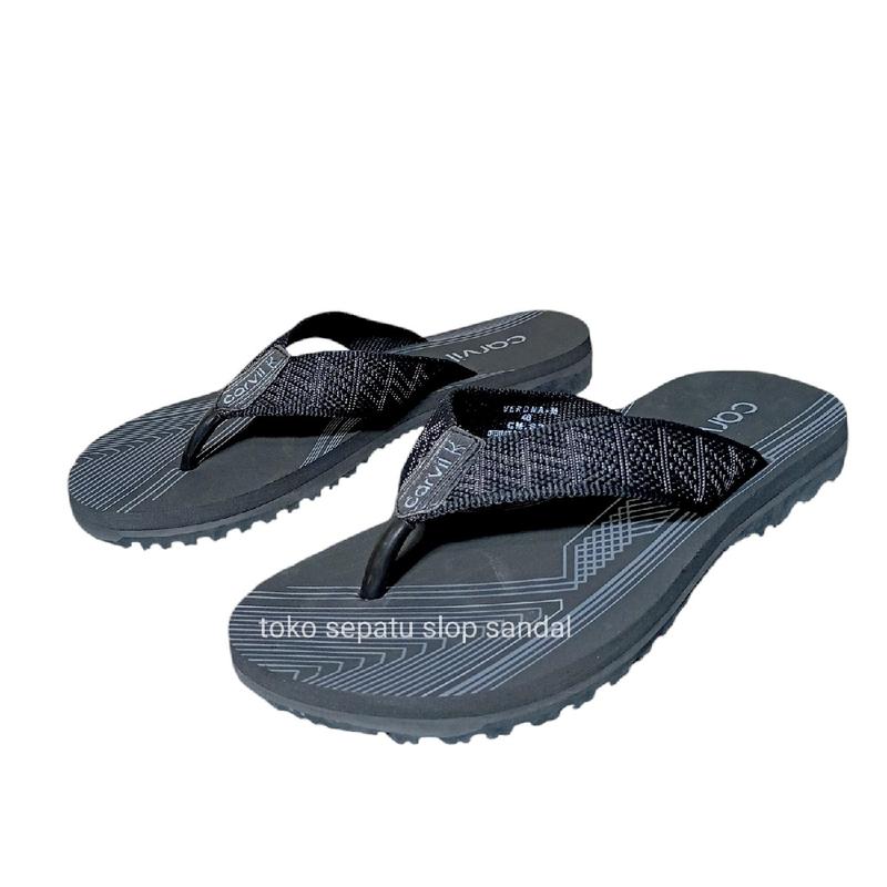 sendal jepit keren carvil kualitas pabrik original blackgrey - Shop ...