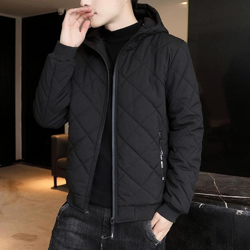 Giplsih Cotton Jacket Hooded Long Sleeve Jacket Men's Cotton Quilted Jacket…