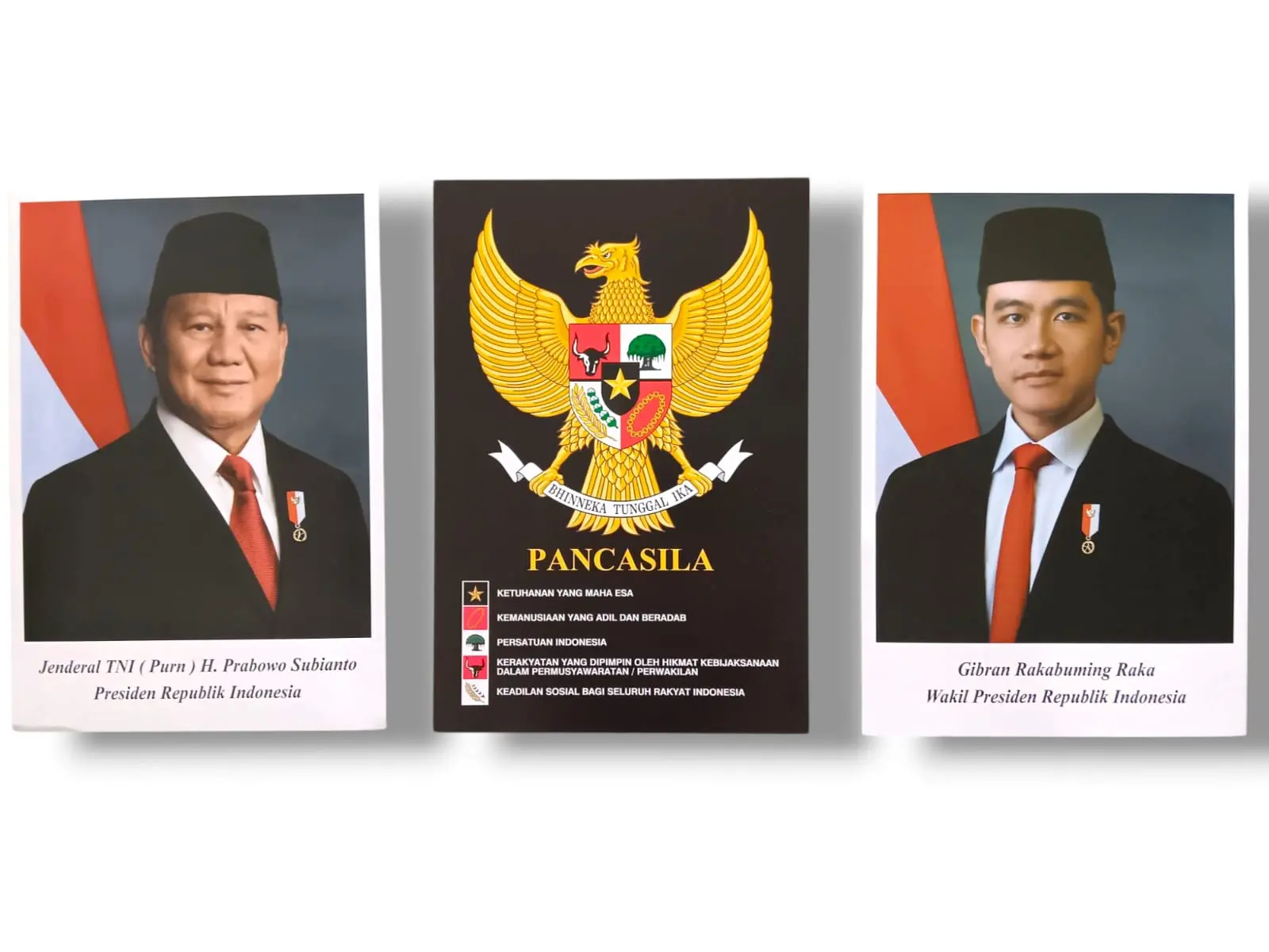 SET LENGKAP POSTER FOTO  PRESIDEN - WAKIL PRESIDEN - GARUDA SIZE JUMBO TANPA PIGURA