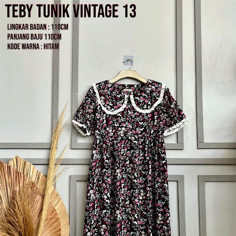 Tunik Midi Rayon Viscose Motif Vintage by Teby 0