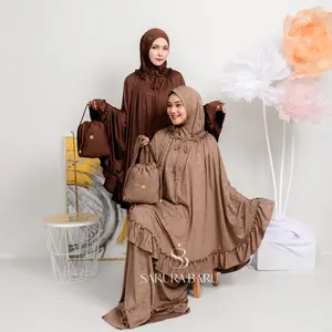 Sakura Baru - Mukena Dewasa Jumbo Salsabila Smock Jaguar Strechy Motif Bahan Lembut Nyaman Bunga Floral Variasi