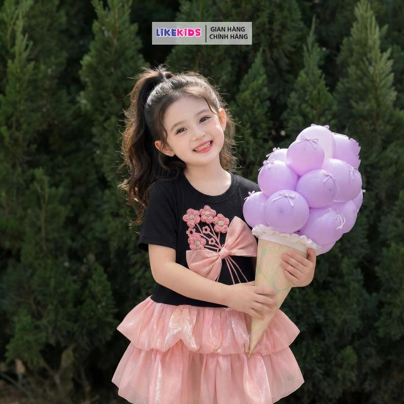 Váy thun polo cho bé gái kiểu dáng TÙNG XOÈ dễ thương phù hợp đi chơi LikeKids E66