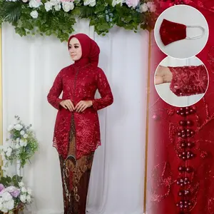 DJ Collection 21 Setelan Kebaya Encim Kerah Sanghai  Kebaya Modern Dress Wanita -  Kebaya Wisuda - Baju Kebaya Pesta - Baju Atasan Kebaya - Kebaya Dewasa - Kebaya Remaja - Model Panjang Depan