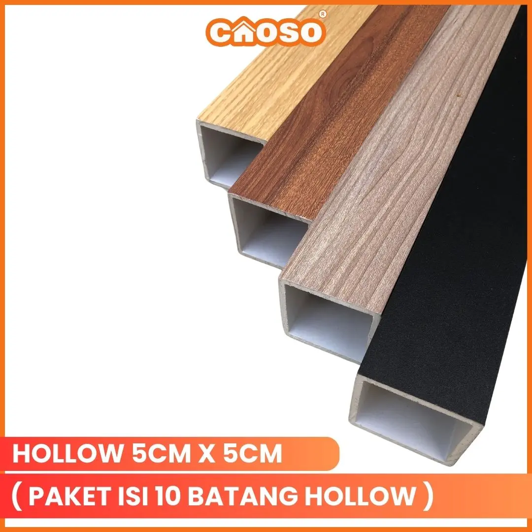 (Paket 10 Batang) Hollow kisi kisi wpc kotak pembatasan dinding 50x50