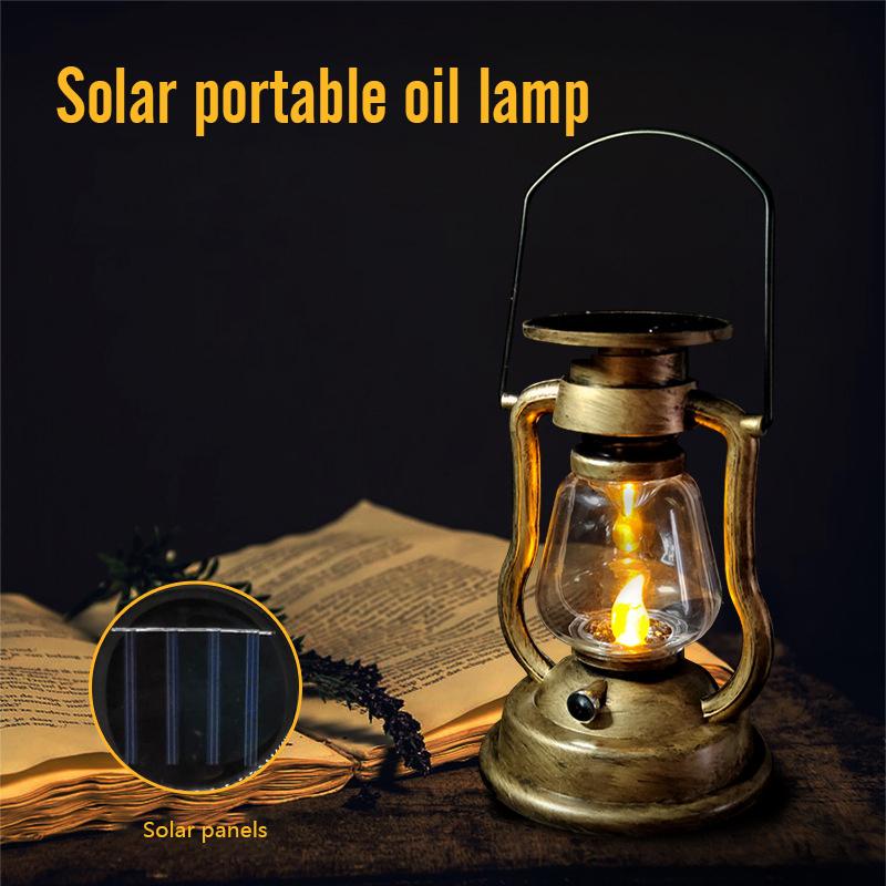 LED Solar Light,Retro Kerosene Lamp,Solar Powered Candle Hanging Light,Outdoor Portable Lantern Light,Camping Light,Courtyard Garden Decor Decoration Sunlight for Patio 1