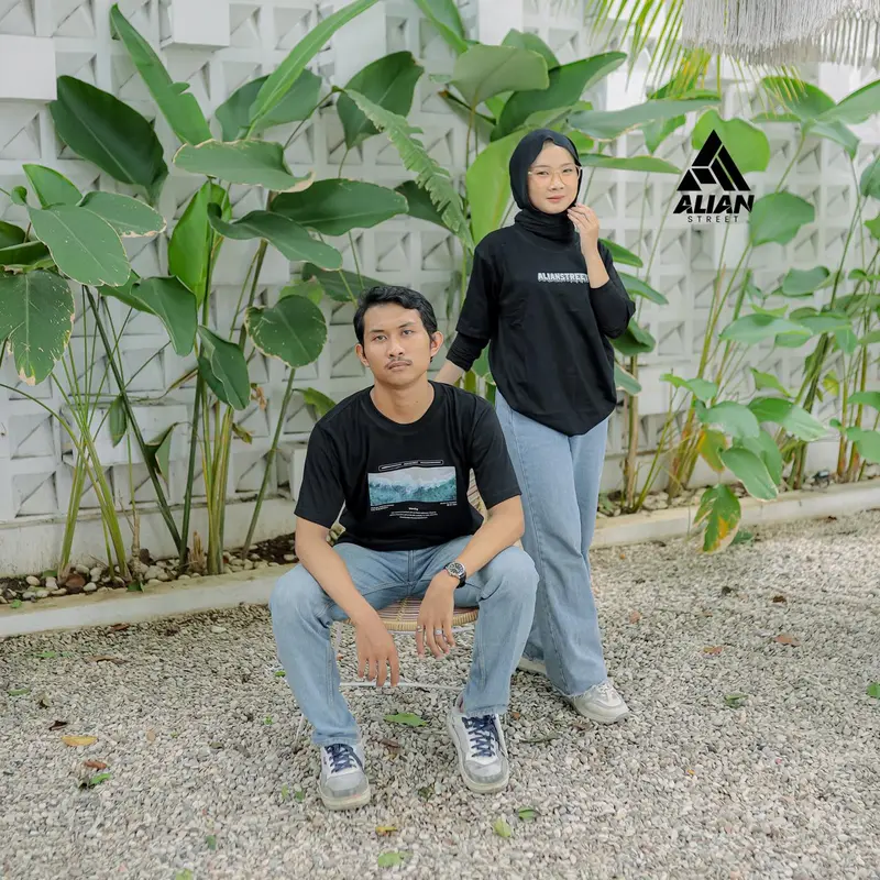 Alianstreet Ocean Baju Kaos Pria Wanita Tshirt Lengan Pendek Unisex 0