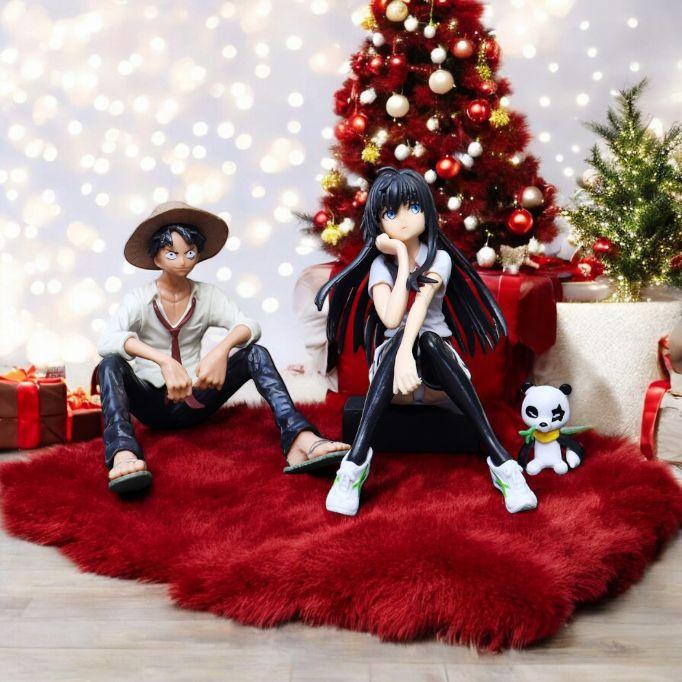 Action Figure One Piece Pajangan Dashboard Mobil Motif Luffy & Snow Yukino Toy Premium ABS Tokoh Aksi Keren PVC Berkualitas Karakter Anime Hits Finishing Sempurna Anti Kusam Include Double Tape 3M