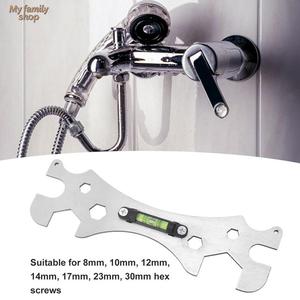 My family shop Cờ lê đa năng thép không gỉ, phù hợp vòi nước, ống nước, đầu vòi sen, sửa chữa đường ống nước, điều chỉnh kèm mức độ bong bóng, kích thước 8mm-30mm