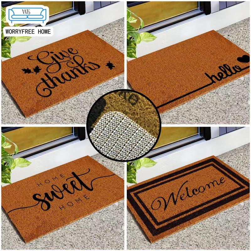 WorryFree Ready Stock Imitation Coconut Fiber PVC Coil Door Mat ...