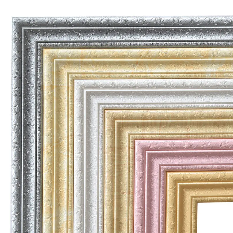 3D Foam Wall Edge Strip Stickers Self Adhesive Waterproof Wallpaper Border Diamond Painting Photo Frame Waist Line Corner Line Wall Trim Line