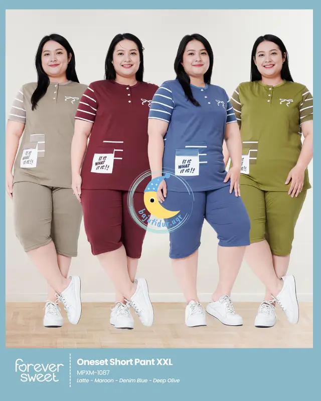 Babydoll 3/4 Forever Sweet Concept Jumbo XXL Ld120 Bahan Kaos Premium Baju Celana 1