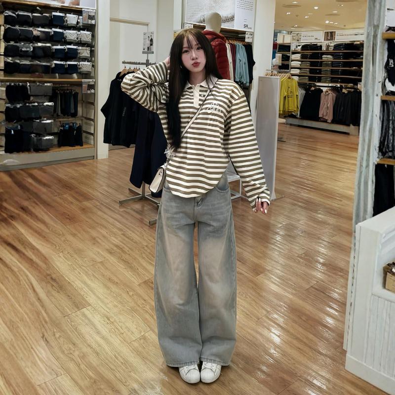 Quần Bò Xuông Ống Rộng Wash Cạp Cao MIAA Form Rộng Màu RETRO, Quần Jean Ống Rộng Suông Nữ lưng cao có BIGSIZE S-2XL Pants Baggy | BigBuy360 - bigbuy360.vn