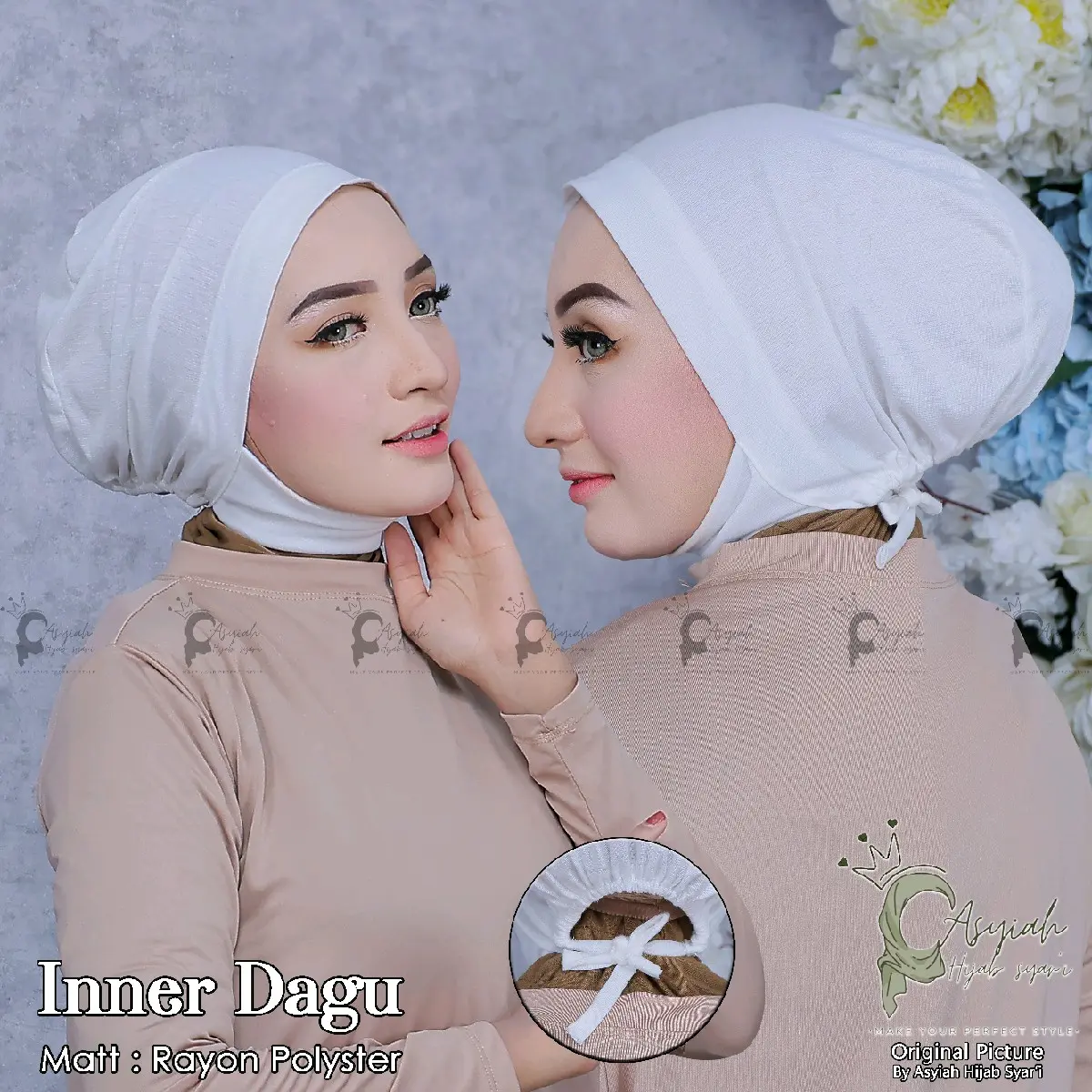 Nuyyhijabid Inner Dagu Menutup Leher Bahan Rayon Poliester Dalaman Hijab Lebih Rapi Ciput ciput dalaman jilbab bisa dicuci dengan mesin yg ada titik hijau yg ready
