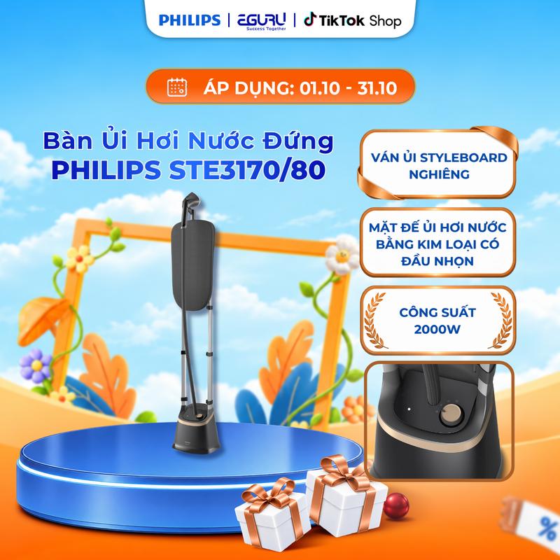 Bàn Ủi Hơi Nước Trụ Đứng Philips STE3170 /80 | 2000W | 3 mức điều chỉnh hơi nước