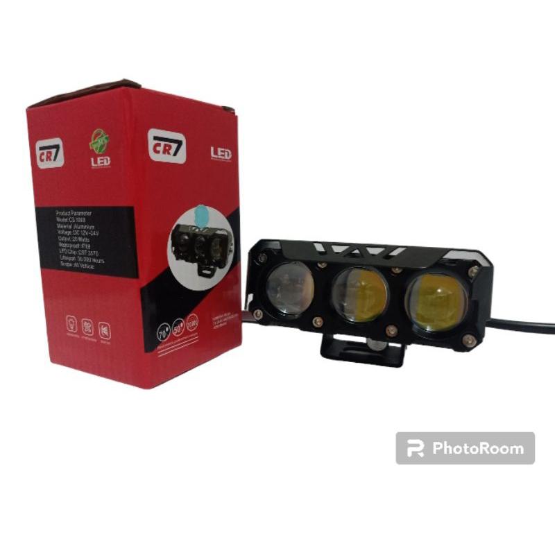 Lampu Tembak 3 Mata IBRIGHT Plus devil  dan senja full alumunium Waterproof premium CS1069 CS1070 3