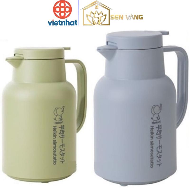 Bình thủy HOKORI 1L 1L5 nhựa VIỆT NHẬT cao cấp - Giữ nhiệt nóng lạnh nắp nhấn rót nước - 3981 2