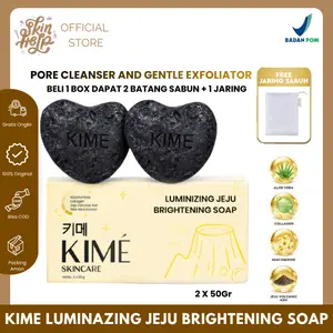[BUY 1 BOX GET 2 BATANG] KIME LUMINIZING JEJU BRIGHTENING SOAP – Sabun Batang Pemutih Badan dan Wajah dengan Volcanic Ash
