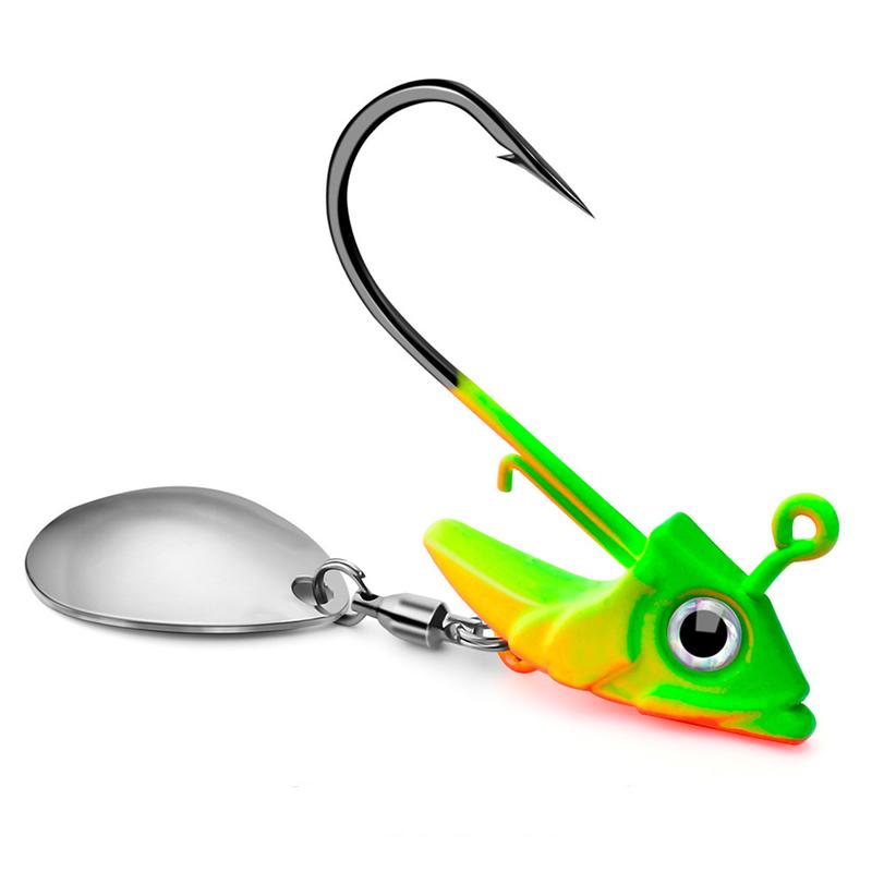2PCS Luya lead head hook with hook fish head lead head hook soft fish weight anti-bottom hanging fish hook 7g 10g 15g Luya accessories 7