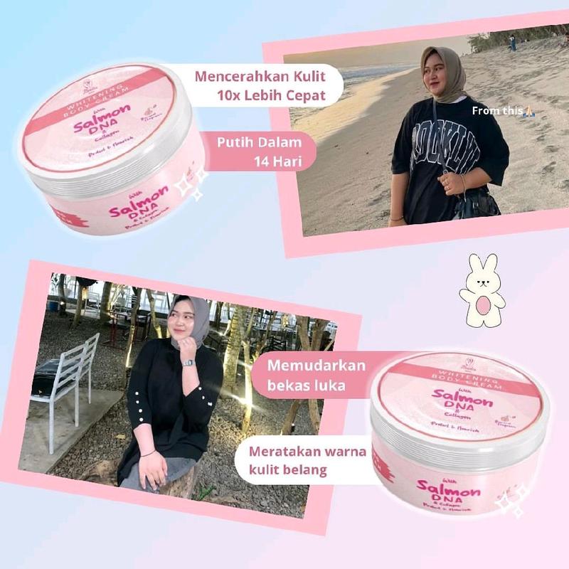 [Kemasan Baru] MEANTEA BEAUTY by Katya Skin Body Cream Whitening With Salmon DNA dan Collagen 3
