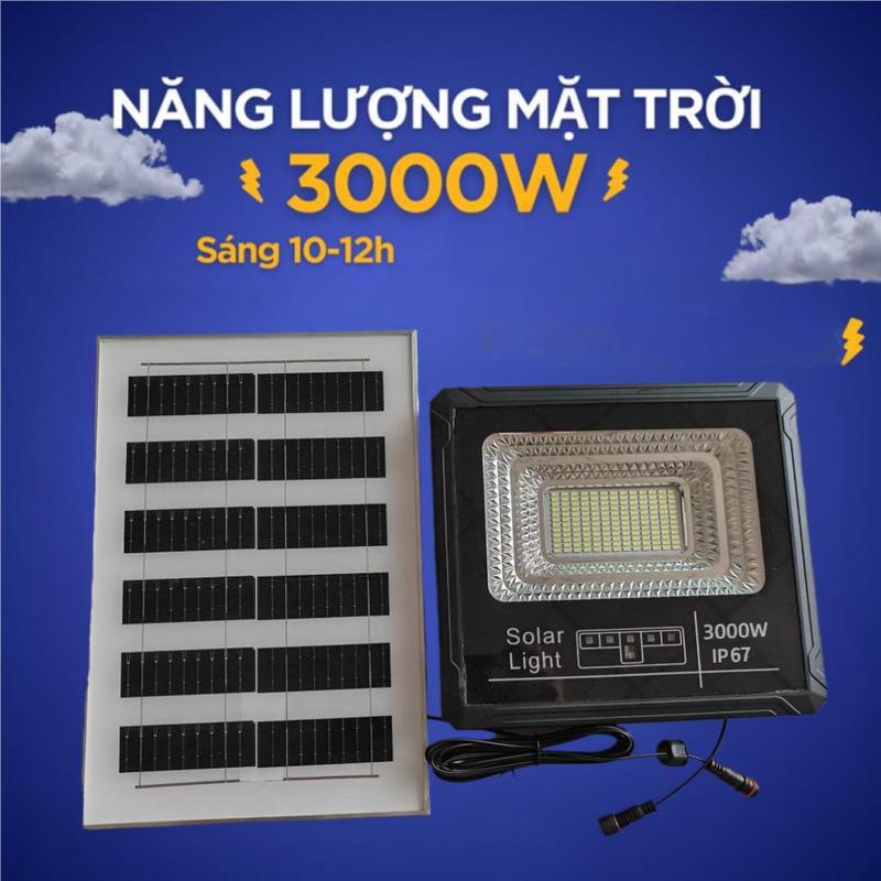 Đèn năng lượng mặt trời 3000W - VỎ NHỰA - Chống nước IP67, Chip led 5730, Sáng 6-8 tiếng. Không tốn tiền điện, An toàn, tự động bật tắt đèn 200k den nang