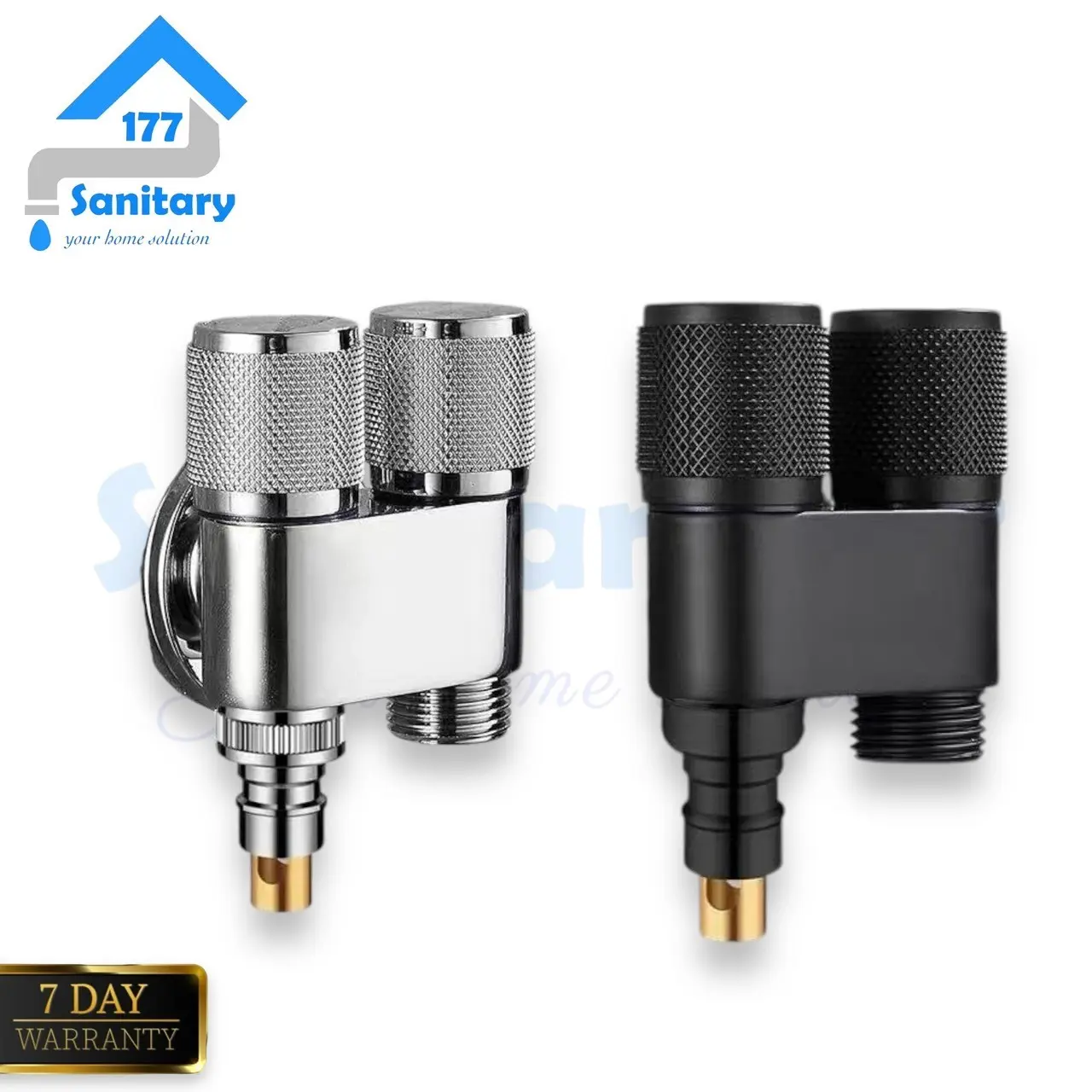 Kran cabang Shower Mini KD13 Hitam Chrome Mesin cuci Murah- keran air double dua 1/2 viral minimalis anti bocor mumer stainless 1/2 inci black silver kran tembok kecil wudhu