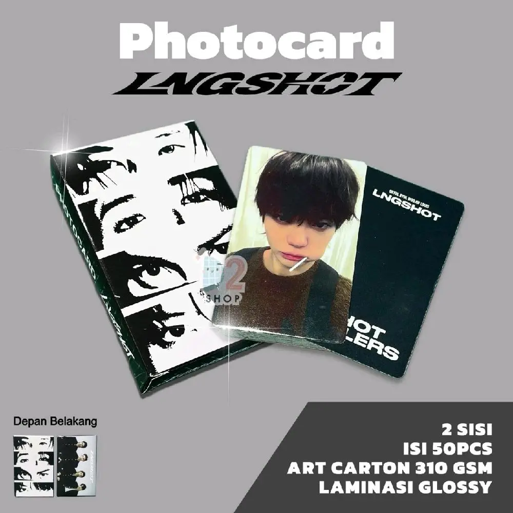 PC Photocard LNGSHOT 50pcs 2 sisi Laminasi Glossy Unofficial 310gsm fanmade Ohyul Ryul Woojin Louis Inspired idol card fanmade