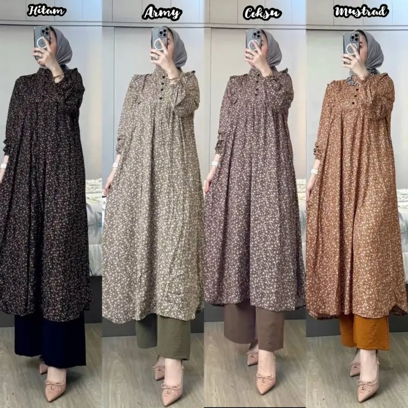 Setelan tunik wanita terbaru kekinian // KIRANA SET TUNIK Baju Muslim