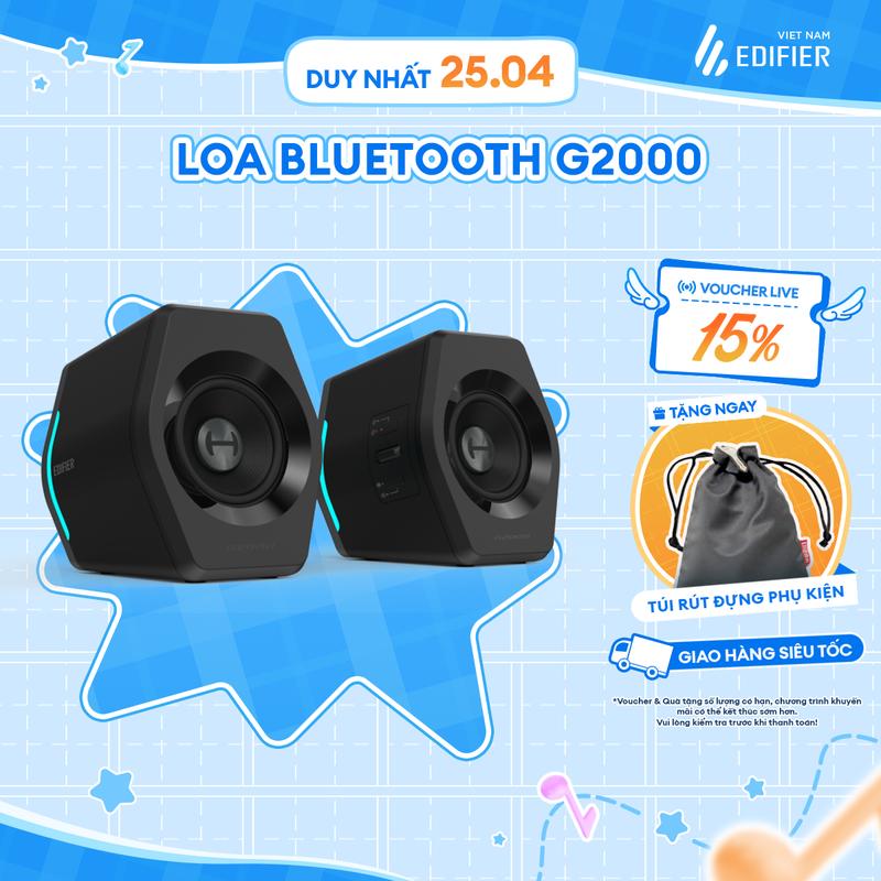 Loa máy tính Bluetooth EDIFIER G2000 Đèn led RGB - Công suất 32W Kèm cổng kết nối USB/ AUX | Hàng chính hãng Bảo hành 15 tháng Củ Loa Nghe Nhạc Kem