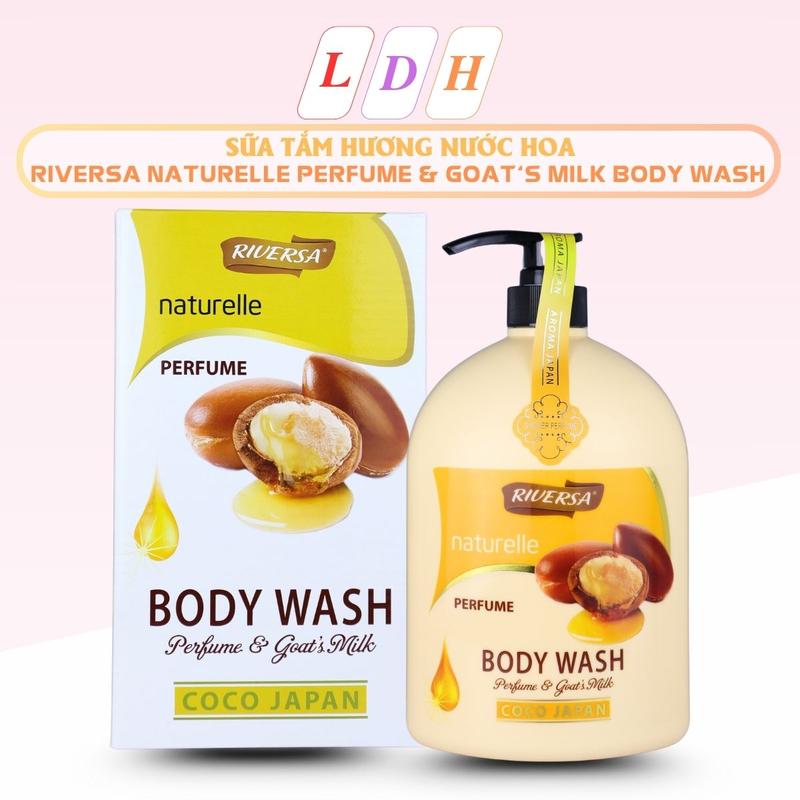 Riversa Sữa Tắm Hương Nước Hoa COCO RIVERSA 1200ML Dưỡng Trắng Da Toàn Thân Dưỡng Ẩm Mềm Mịn Mùi Thơm Lâu Cho Nữ Women Body Wash Perfume & Goat's Milk