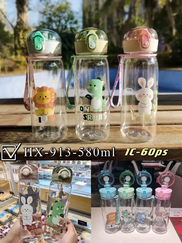 Botol minum anak motif Dino Lion Rabbit 580ML 0