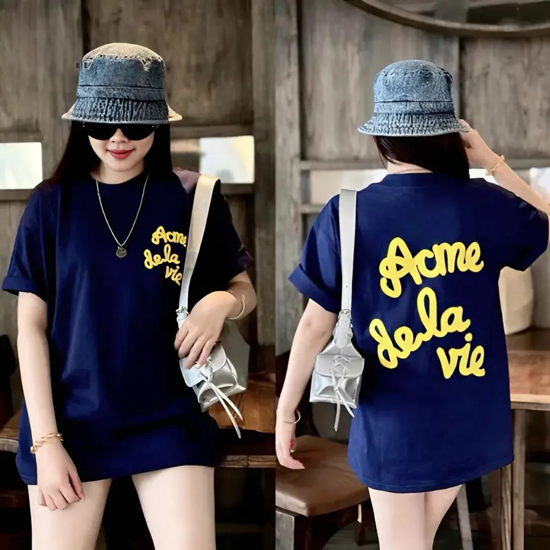 Áo Thun Acmedalevia In Nổi Chữ Vàng Hot 2025 - Áo Phông From Rộng Unisex Dành Cho Boy Phố, Girl Phố