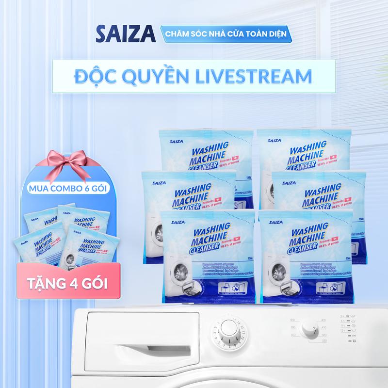 MUA 6 TẶNG 4 - Combo 6 Gói Bột Vệ Sinh Lồng Máy Giặt Saiza Tặng 4 Gói Cùng Loại - Giúp Làm Sạch Lồng Giặt Hiệu Quả