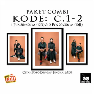 PAKET COMBI 3 Pcs Cetak Foto dengan BINGKAI MDF