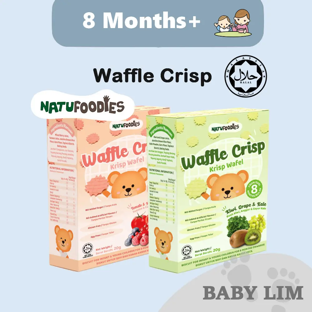 [New Arrivals] Natufoodies Waffle Crisp (20g) for 8Mth+ Bayi Wafer Baby Kids Toddlers Healthy SnackBayi Kanak-Kanak Snek Puff Organik