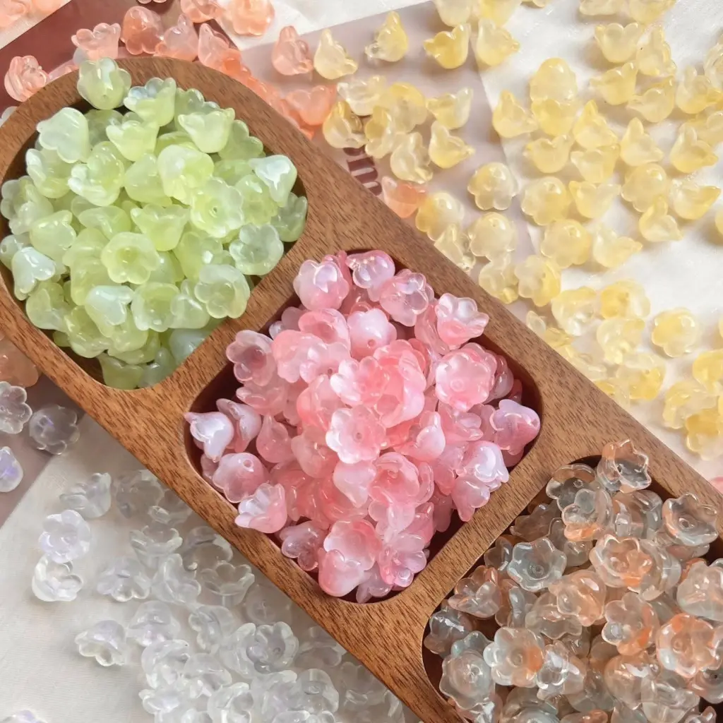 【10pcs】Manik-manik Bellflower Ombre Beads