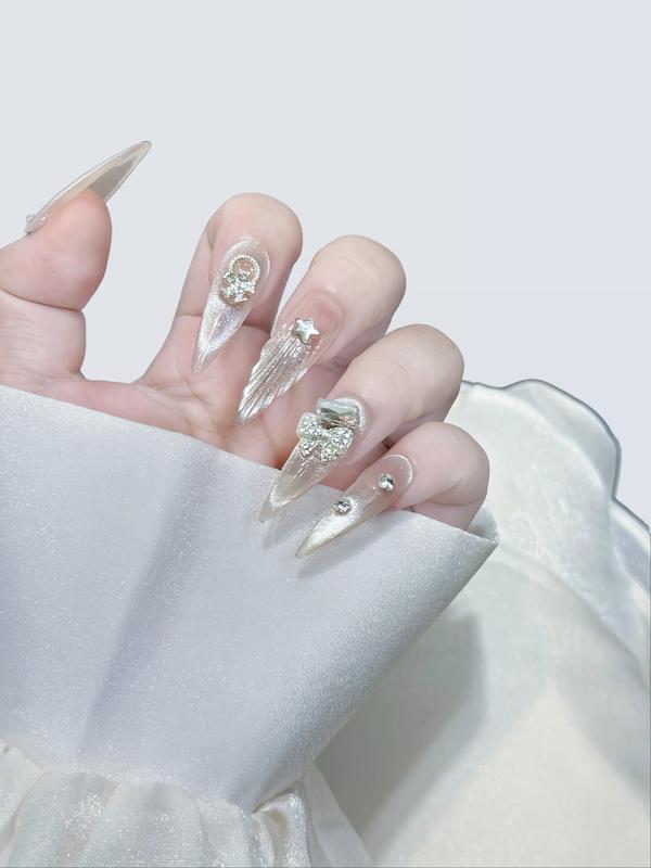  N122 Bộ 10 Nailsbox Thủ Công Màu Thạch Nude Phối Màu Mắt Mèo Lấp Lánh Trang Trí Vẽ Nổi Vỏ Sò Đính Charm Đá Sang Trọng Không Chứa Cồn Bền Chống Nước Cho Nữ 