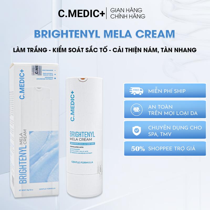 Kem Dưỡng Da C.MEDIC+ Brightenyl Mela Cream – Hỗ Trợ Cải Thiện Nám, Tàn Nhang, Làm Đều Màu Da