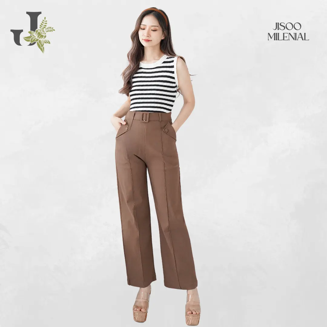 JISOO Celana Wanita Import Soft Jeans Kulot 069