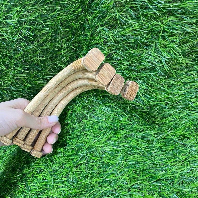 2 Cặp Cầu Tre CÓ TAI  cầu Âm Dương ( 4 CHIÊC )  - Chỉ Phù Hợp Lồng Vuông - Phụ Kiện Chim Chào Mào 3