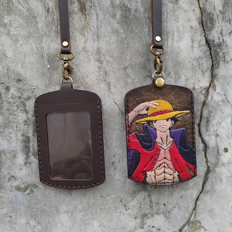 Product Introduction of ID Card Holder Murah Anime One Piece Kulit Asli Ukiran Tangan 6
